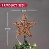 image:imageJoiedomi 8 Inch Christmas Tree Toppers 30 LED Rustic Rattan Star Lighted for Xmas Decorations Holiday Party Indoor Decor