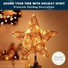 image:imageJoiedomi 8 Inch Christmas Tree Toppers 30 LED Rustic Rattan Star Lighted for Xmas Decorations Holiday Party Indoor Decor