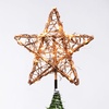 image:imageJoiedomi 8 Inch Christmas Tree Toppers 30 LED Rustic Rattan Star Lighted for Xmas Decorations Holiday Party Indoor Decor