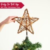 image:imageJoiedomi 8 Inch Christmas Tree Toppers 30 LED Rustic Rattan Star Lighted for Xmas Decorations Holiday Party Indoor Decor