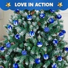 image:imageJoiedomi 24 Pcs Christmas Ball Ornaments Blue amp White 23 Deluxe Delicate Painting amp Glittering Shatterproof Christmas Tree Ornaments for Wreath Garland Holiday Indoor PartyBlue  White