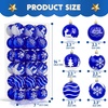 image:imageJoiedomi 24 Pcs Christmas Ball Ornaments Blue amp White 23 Deluxe Delicate Painting amp Glittering Shatterproof Christmas Tree Ornaments for Wreath Garland Holiday Indoor PartyBlue  White