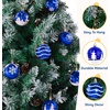 image:imageJoiedomi 24 Pcs Christmas Ball Ornaments Blue amp White 23 Deluxe Delicate Painting amp Glittering Shatterproof Christmas Tree Ornaments for Wreath Garland Holiday Indoor PartyBlue  White