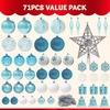 image:imageJoiedomi 71 Pcs Blue amp White Christmas Ornaments Set Assorted Christmas Tree Ornaments with Star Tree Topper Shatterproof Hanging Balls Decor for Xmas Wreath Garland Holidays PartyBluewhite