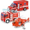 image:imageJOYIN Toddler Truck Toys for 3 4 5 6 7 Year Old Boys  Police Car Toy Set Emergency Vehicle Playset Friction Powered Car with Lights and Sounds Birthday Gifts for Boys Girls Age 39Fire Vehicle Playset