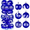 image:imageJoiedomi 24 Pcs Christmas Ball Ornaments Blue amp White 23 Deluxe Delicate Painting amp Glittering Shatterproof Christmas Tree Ornaments for Wreath Garland Holiday Indoor PartyBlue  White