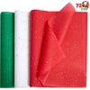 image:imageJOYIN 72 Sheets Glitter Tissue Paper for Gift Bags Red Green White Tissue Paper for Gift Wrapping Supplies 20 x 20 Christmas Wrapping Paper for Gift Wrap DIY Craft Decorations