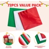 image:imageJOYIN 72 Sheets Glitter Tissue Paper for Gift Bags Red Green White Tissue Paper for Gift Wrapping Supplies 20 x 20 Christmas Wrapping Paper for Gift Wrap DIY Craft Decorations