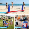 image:imageJOYIN Inflatable Volleyball Net amp Basketball Hoops Pool Float Set Balls Included for KidsAdults Summing Pool Game Floating Summer Floaties Volleyball Court BasketballLDark BlueRed