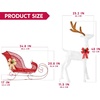 image:imageJOYIN Lighted Christmas Reindeer amp Sleigh Set 4FT Outdoor Christmas Decorations for Yard Warm White LED Lights Xmas Yard Decor 3D Deer with Ground Stakes for Lawn Garden Porch Holiday Front Door