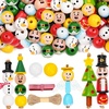 image:imageJOYIN 202 Pcs Christmas Wooden Beads Craft Kit DIY Wood Bead Printed Ornaments Make Snowman Santa Claus Angel Nutcracker Tree for Christmas Hanging Decoration Holiday Xmas Art Activities for Kids