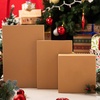 image:imageJOYIN 12PCS Christmas Brown Gift Boxes with Lids for Presents 4 Deep Large Shirt Robe Wrapping Box 4 Different Sizes Holiday Festive Lingerie Cupcake DIY Kraft Cardboard BoxesBrown