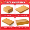 image:imageJOYIN 12PCS Christmas Brown Gift Boxes with Lids for Presents 4 Deep Large Shirt Robe Wrapping Box 4 Different Sizes Holiday Festive Lingerie Cupcake DIY Kraft Cardboard BoxesBrown