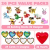 image:imageJOYIN 26 Packs Valentines Day Cards with Building Blocks Prefilled Hearts with Cards Filled with Animal Building Blocks for Valentine Party Favor Classroom Prize Supply