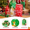 image:imageJOYIN 36 PCS Christmas Drawstrings Gift Bags Assorted Sizes Xmas Foil Reusable Wrapping Gift Plastic Bag Large Medium Small for Christmas Holiday Party Decorations