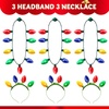 image:imageJOYIN 6 Pcs Christmas Light Up Headband and Necklace with 6 Flashing Modes LED Christmas Bulb Lights Necklace Headband for Women Men Xmas Party Supplies Accessories