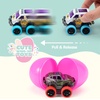 image:imageJOYIN 12 Pcs Easter Eggs Filled with Pull Back Monster Cars Easter Trucks Cars for Kids Egg Hunt Basket Stuffers Filler and Classroom Prize Supplies Party FavorsCool