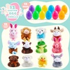 image:imageJOYIN 12 Pcs Prefilled Easter Eggs of Mini Stuffed Animal Plush Toys Basket Stuffer for Kids Easter Egg Hunt Filler and Party Favors Classroom Prize SuppliesCute Toys