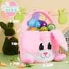 image:imageJOYIN Easter Pink Bunny Basket Pink Rabbit Backet with Foldable Ears Empty Soft Basket with Handle Easter Gifts for Babies Kids Egg Hunt Candy Bag Party Favor Storage Container109 79 94