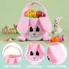 image:imageJOYIN Easter Pink Bunny Basket Pink Rabbit Backet with Foldable Ears Empty Soft Basket with Handle Easter Gifts for Babies Kids Egg Hunt Candy Bag Party Favor Storage Container109 79 94