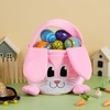 image:imageJOYIN Easter Pink Bunny Basket Pink Rabbit Backet with Foldable Ears Empty Soft Basket with Handle Easter Gifts for Babies Kids Egg Hunt Candy Bag Party Favor Storage Container109 79 94