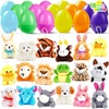image:imageJOYIN 18 Pcs PreFilled Easter Eggs with Plush Animal Toys Egg Filled Keychain for Kids Hunt Goodie Bag Fillers Basket Stuffers and Party Favor Classroom Prize SuppliesAnimal Toys