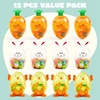 image:imageSYNCFUN 12pcs Easter Candy Filled Eggs Shell Carrot Chick and Bunny Shaped Includes Duck Chick and Bunny Shaped Candies Easter Basket Fillers Easter Gifts for Kids Easter Egg Hunt Party Favors