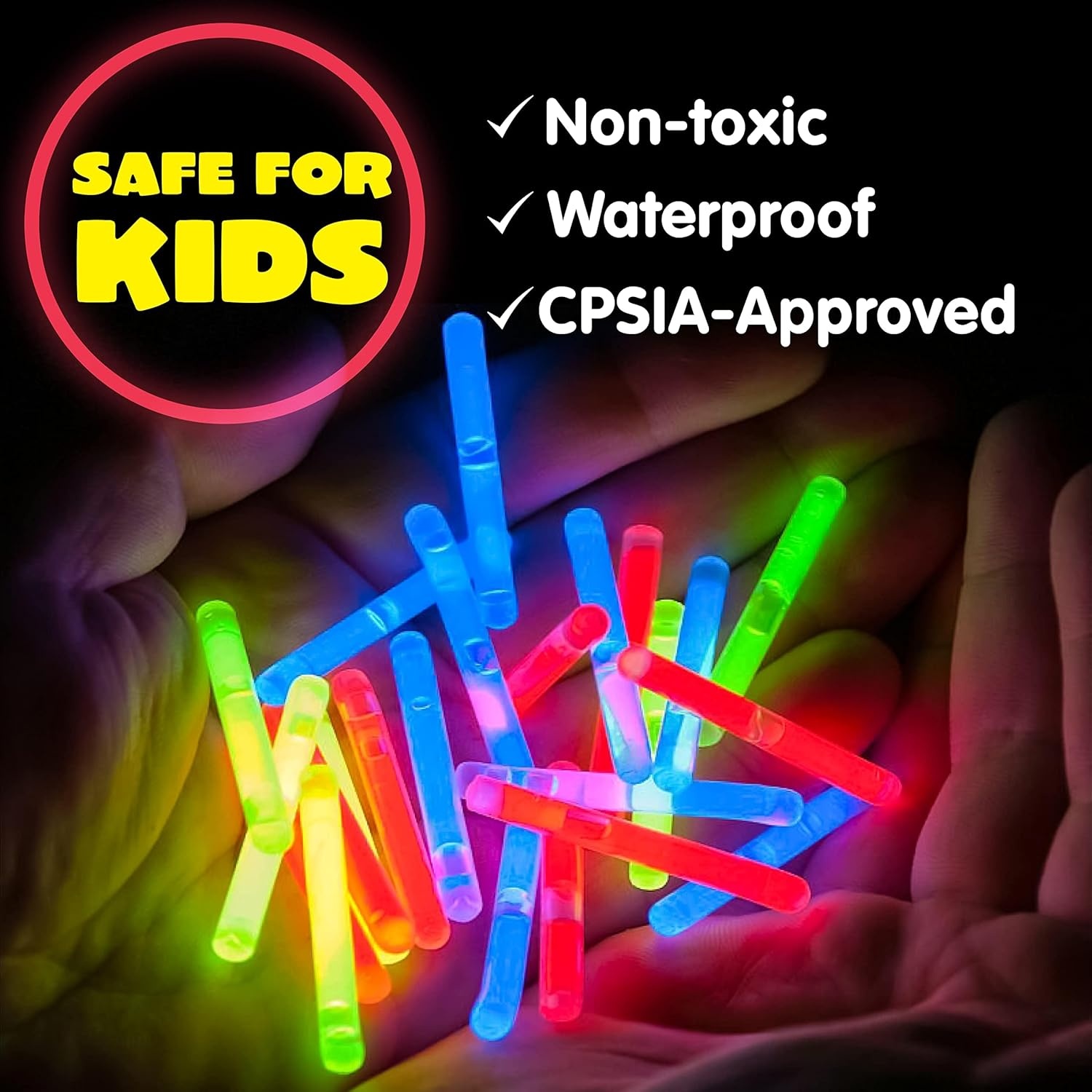image:imageJOYIN 100 Mini Glow Sticks17 8 Colors Small Glow in The Dark for Easter Eggs Party FavorsEaster Basket Stuffer Party Pack Weddings Classroom Decorations Prizes