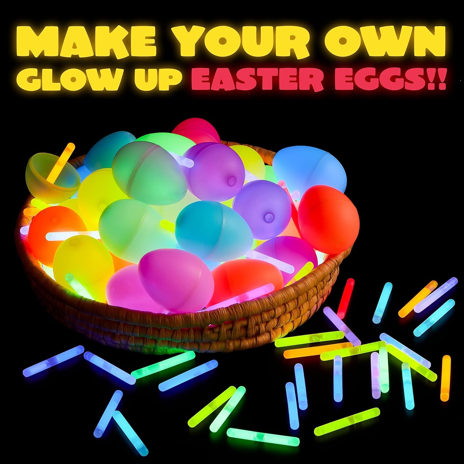 image:imageJOYIN 100 Mini Glow Sticks17 8 Colors Small Glow in The Dark for Easter Eggs Party FavorsEaster Basket Stuffer Party Pack Weddings Classroom Decorations Prizes