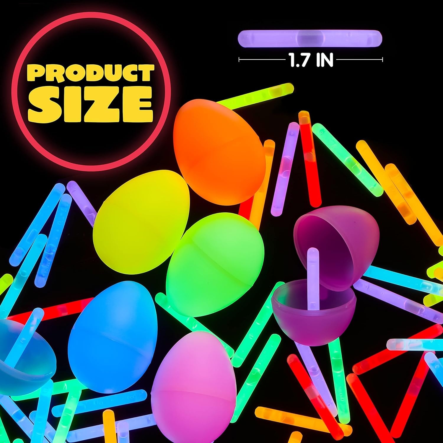 image:imageJOYIN 100 Mini Glow Sticks17 8 Colors Small Glow in The Dark for Easter Eggs Party FavorsEaster Basket Stuffer Party Pack Weddings Classroom Decorations Prizes