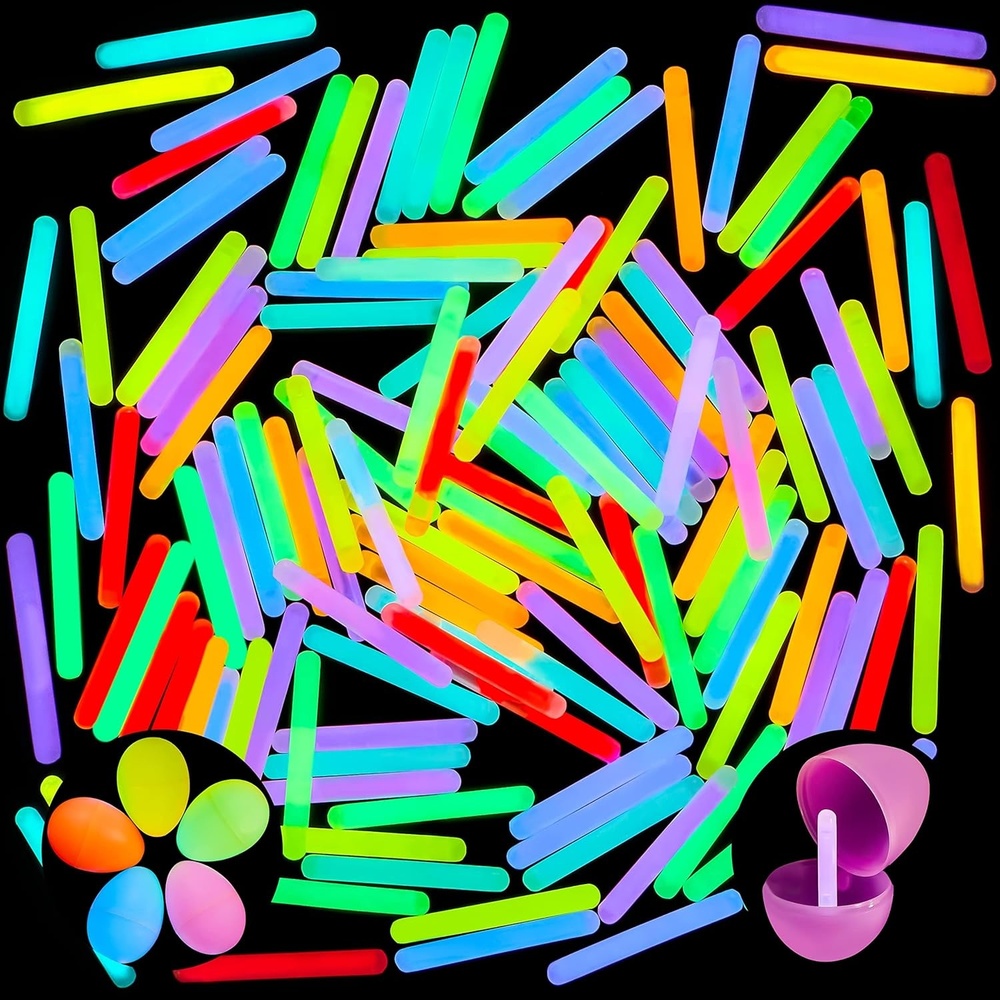 image:imageJOYIN 100 Mini Glow Sticks17 8 Colors Small Glow in The Dark for Easter Eggs Party FavorsEaster Basket Stuffer Party Pack Weddings Classroom Decorations Prizes
