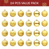 image:imageJOIEDOMI 24 Pcs Red Christmas Balls Ornaments Set 236 Christmas Tree Ornaments Shatterproof Xmas Balls Hanging Decorations for Tree Wreath Garland Holiday Wedding Indoor Party DecorGold