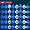 image:imageJoiedomi 40 Pcs 236 Christmas Ball Ornaments with Glitter Print Shatterproof Christmas Hanging Ball Ornaments for Xmas Tree Holiday Indoor Party DecorationBlue and WhiteBluewhite