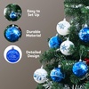 image:imageJoiedomi 40 Pcs 236 Christmas Ball Ornaments with Glitter Print Shatterproof Christmas Hanging Ball Ornaments for Xmas Tree Holiday Indoor Party DecorationBlue and WhiteBluewhite