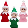image:imageJOYIN Christmas 3PCS Tiny Elf Doll Christmas with 1 red1 Green and 1 Pink elf DollHoliday Decoration Accessories Tiny Gift for Girls Boys Kids AdultsSkirt