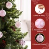 image:imageJoiedomi 36 Pcs Red and White Christmas Ball Ornaments Set 236 Shatterproof Christmas Hanging Tree Decoration Xmas Balls Ornaments for Tree Present Banister Wreath Garland Indoor Party SuppliesPink  White