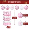 image:imageJoiedomi 36 Pcs Red and White Christmas Ball Ornaments Set 236 Shatterproof Christmas Hanging Tree Decoration Xmas Balls Ornaments for Tree Present Banister Wreath Garland Indoor Party SuppliesPink  White