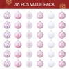 image:imageJoiedomi 36 Pcs Red and White Christmas Ball Ornaments Set 236 Shatterproof Christmas Hanging Tree Decoration Xmas Balls Ornaments for Tree Present Banister Wreath Garland Indoor Party SuppliesPink  White