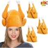 image:imageSpooktacular Creations 3 PCS Plush Roasted Turkey Hats Thanksgiving Novelty Hats Halloween Costume Dress Up Hats Party Favor Supplies Thanksgiving Accessories Costume Hats