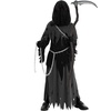 image:imageSpooktacular Creations Glowing Eyes Grim Reaper Costume for Kids Halloween Costume for Boys Halloween Dressup PartyGrey