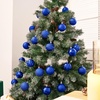 image:imageJOIEDOMI 24 Pcs White Christmas Balls Ornaments Set 236 Christmas Tree Ornaments Shatterproof Xmas Balls Hanging Decorations for Tree Wreath Garland Holiday Wedding Indoor Party DecorBlue