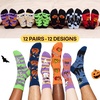 image:imageJOYIN Halloween 12 Pcs Womens Funny Socks with Ghost Pattern Novelty Socks for Women and Men as Presents