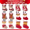 image:imageJOYIN 12 Pcs Mini Christmas 3D Bulk Xmas Stockings Santa Snowman Reindeer Burlap Stockings for Present Holders Treat Bags Christmas Tree Decoration Xmas Party Decors