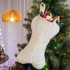 image:imageJOYIN 17 Christmas Dog Stocking Knit White Bone Shape Stockings Large Puppy Hanging Xmas Accessories for Dogs Pets Christmas Decoration Party Decor