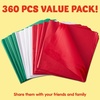 image:imageJOYIN 360 Sheets 20 x 20 Christmas Tissue Paper Assortment Red Green amp White 120 Sheets per Color Easy and Fast Gift Wrapping Accessory for Presents and Wine Bottles