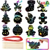 image:imageJOYIN 48 Pcs Christmas Scratch Art Ornaments Rainbow Color Scratch Paper in Front Side amp Coloring Card in Back Side Scratch Off Kids Party Favors Supplies Holiday DIY Art Craft Kit Activities Gifts