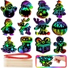 image:imageJOYIN 48 Pcs Christmas Scratch Art Ornaments Rainbow Color Scratch Paper in Front Side amp Coloring Card in Back Side Scratch Off Kids Party Favors Supplies Holiday DIY Art Craft Kit Activities Gifts