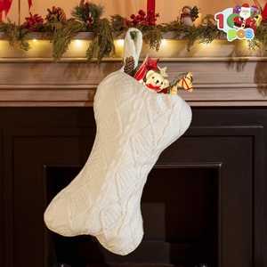 image:imageJOYIN 17 Christmas Dog Stocking Knit White Bone Shape Stockings Large Puppy Hanging Xmas Accessories for Dogs Pets Christmas Decoration Party Decor
