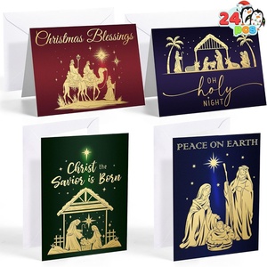 image:imageJOYIN 24 PCS Religious Christmas Greeting Cards with Envelopes 4 Designs Boxed Set for Winter Xmas Holiday Merry Christmas Season Cards Present Giving Wintertime Gifts Notes