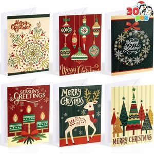 image:imageJOYIN 30 PCS Boxed Christmas Cards Assortment Elegant Icons With Envelopes Diverse Festive 6 Designs for Winter Holiday Xmas Season Merry Christmas Cards Present Giving Wintertime GiftsModern